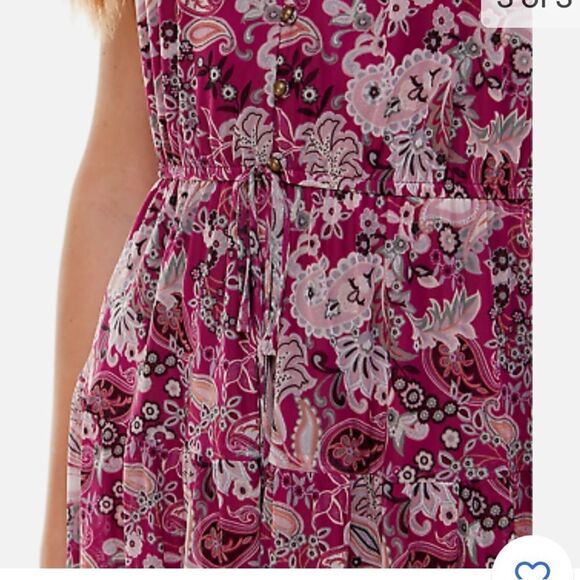 City Studio Juniors' WINE‎ Paisley Floral Mesh Fit & Flare Mini Dress L Nwt - Picture 3 of 5